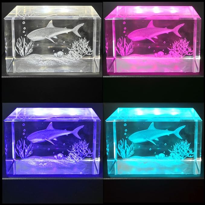 EUSTUMA LED Light Base Rectangle Display Stand In A Variety of Colors,Lighted Up Stand Color Changing Small LED for 3D Glass Crystal Art,Holiday Party Decoration.