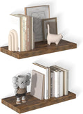 12 Inch Deep Floating Shelves for Wall 2 Pack Floating Shelfs Large Storage Space Wall Decor Display Shelf for Bathroom Living Room Bedroom Kitchen 23.8" W x 12" D x 1.2" H Rustic Brown