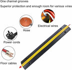 Rubber Cable Ramp Cord Cover Cable Protector Ramps Wire Hose Protective 1 Channel 22000Lbs Load Capacity Traffic Speed Bump for Asphalt Concrete Gravel Driveway Indoor Outdoor, 3 Pack