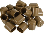 uxcell 20pcs Rubber End Caps 24mm(15/16") ID Vinyl PVC Round Tube Bolt Cap Cover Screw Thread Protectors Light Brown