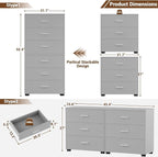 Aheaplus Closet Drawers Set of 2, Wood Closet Organizers and Storage with 3 Drawers, Closet Drawers Organizer System, Nightstands Bedside End Table with 3 Drawers Storage for Bedroom, Grey
