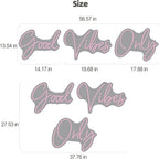 Good Vibes Only Neon Signs for Wall Decor -56.57" x 13.5" Pink large Neon Sign LED Art Decorative Lights with Dimmable for Bedroom Home, Club Bar and Party Decor