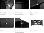 Print Mobile Printer Stand, Rolling Filing Cabinet, Lateral Office Filing Cabinet fits A4 or Letter Size for Home Office (Black, H17.72)