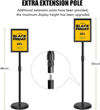 Upgraded Adjustable Sign Stand for Display, Pedestal Floor Signage Stand Holder with Heavy Duty Base, for Outdoor or Indoor Advertising (8.5 x 11, Black)