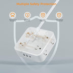 Flat Plug Long Extension Cord 25 Ft, TESSAN Power Strip Surge Protector with 8 Outlets 3 USB Ports (1 USB C), 900J Protection Desktop Charging Station for Home, Office, Dorm Room Essentials