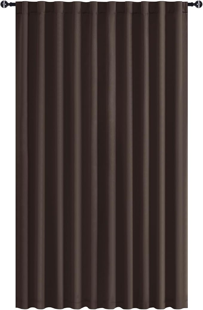 Hiasan Room Divider Curtains Patio Sliding Door Blackout Curtain Privacy Room Thermal Insulated Noise Reduction Panel with Back Tab & Rod Pocket for Bedroom Partition(80 x 84 Inches, Brown)