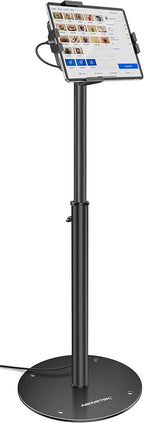 AboveTEK iPad Kiosk Floor Stand - Height Adjustable POS Tablet Floor Stand, 360° Swivel Universal Locking Holder for 7.9"-11" iPad/Air/Samsung - Anti-Theft Security Stand for Retail, Business