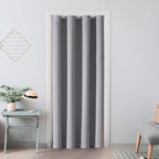ChrisDowa Blackout Door Curtains for Doorway Privacy, Grommet Closet Curtains for bedroom closet door, Thermal Insulated Temporary Doorway Cover Room Divider Drapes (1 Panel, Light Grey, 52 x 80 Inch)