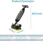 Professional-Grade Mini Floor Scrubber Ultra-Compact & Portable Cordless Design 90-120 Min Battery 16.9" Wide Cleaning for Home, Office, Bathrooms & Small Commercial Spaces, Tile & Sealed Floors