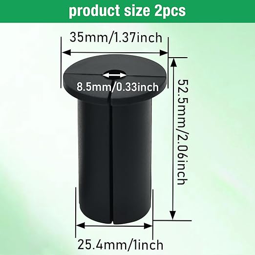 2pc Starlink Cable Grommet 1" Silicone Waterproof Wall Hole Pass Through Split Cable Bushings for TV Wire Ethernet Cord, Starlink Cable Routing Kit Accessories, 52.5mm/2.07" Ht, Black