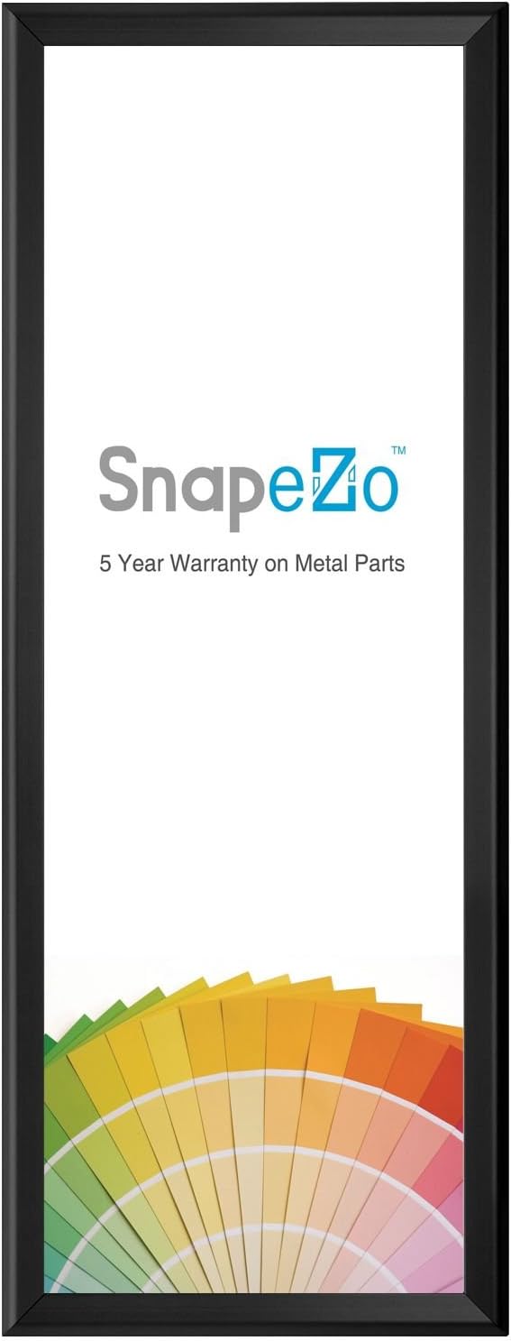 SnapeZo Photo Frame 10x29, Black, 1.25 Inch Aluminum Profile, Front-Loading Snap Frame, Wall Mounting, Professional Series