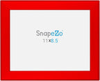 SnapeZo Certificate Frame 8.5x11, Red, 1.25 Inch Aluminum Profile, Front-Loading Snap Frame, Wall Mounting, Professional Series