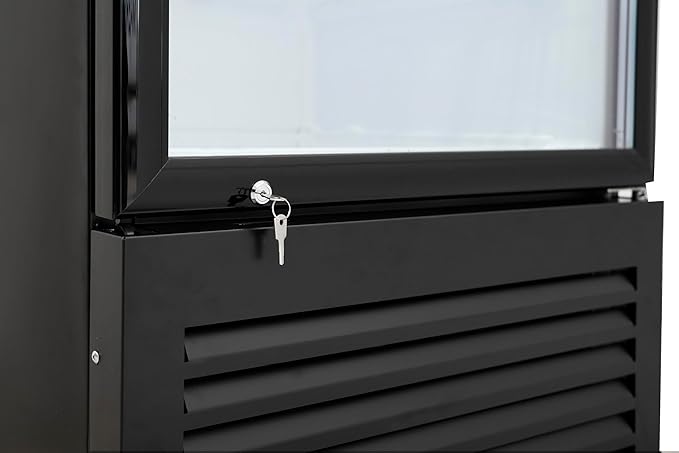 KoolMore 26 in. Commercial Glass Door Merchandiser Refrigerator with LED Lights, 15 cu. ft. in Black, ETL Listed (KM-MDR-1GD-15C)