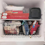3 Pack Large Wire Baskets for Organizing 14.2'' Metal Wire Baskets with Built-in Handles, Wire Storage Basket Black Metal Freezer Organizer Wire Basket for Pantry, Cabinets, Bathroom