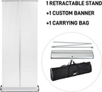 Customized Retractable Banner Stands for Business with The Carry Bags, Vertical Banner Stands, Indoor Outdoor Displays for Advertising, Birthdays and Parties, Rolling Banner Stands, Customizable Signs with Stands, 33x81in
