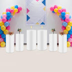 6Pcs Metal Pedestal Stand for Party, Large White Cake Stand, Pedestal Display Plinth Pillars for Wedding Ceremony Birthday Party Art Decor, Column Decorative Cube for Wedding Dessert Table Display