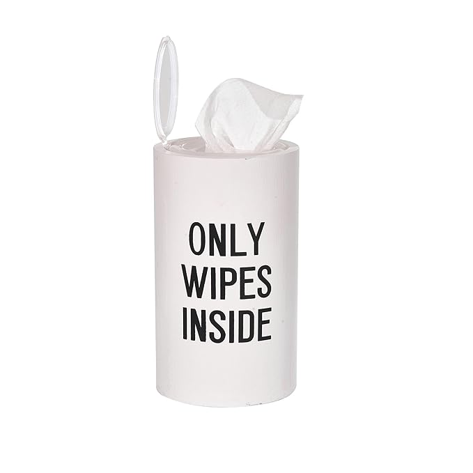 Wood Disinfecting Wipe Dispenser for Kitchen – Countertop Organizer Caddy, Storage Container White
