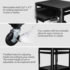 TUFFIOM AV Presentation Cart for Video Projector, Laptop Computer, Mobile Workstation Utility Media Cart for School Classroom Office, Rolling Storage Stand with Locking Cabinet Keyboard Shelf
