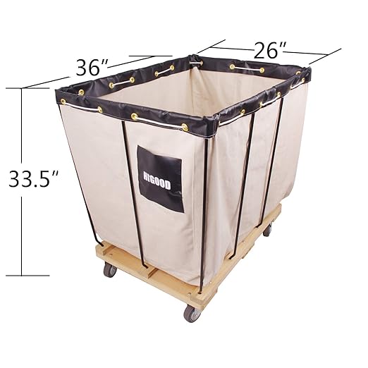 Canvas Basket Bulk Truck,Service Carts 12 Bushel Knock Down Truck, 15.0 cu. ft, 600 lb, 36" L X 26" W X 34" H Capacity