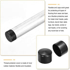 uxcell 4pcs Rubber End Caps 63mm(2 1/2 Inch) ID x 40mm(1 9/16 Inch) H Vinyl Round End Cap Cover Screw Thread Protectors Black, 40mm Height