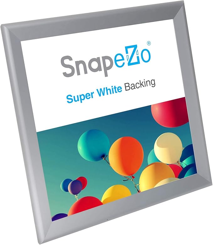 SnapeZo Silver 36x37 Poster Frame, 1.7" Aluminum Profile, Front-Loading Snap Frame, Wall Mounting, Wide Series