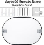 30x20 Mirror Runway Oval Wall Mounted Aluminum Alloy Metal Frame Rectangle Mirrors for Entryway Bedroom Bathroom Living Room 30 20 inch Silver
