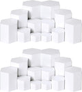 Jetec Hexagonal Jewelry Display Risers Hexagonal Market Display Risers Stands Acrylic Showcase Acrylic Stand for Jewelry Model Figures Decoration, 6 Sizes(White,24 Pieces)