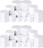 Jetec Hexagonal Jewelry Display Risers Hexagonal Market Display Risers Stands Acrylic Showcase Acrylic Stand for Jewelry Model Figures Decoration, 6 Sizes(White,24 Pieces)