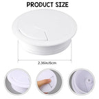 2PCS Cable Grommets 60mm 2-3/8 Inch White Desk Hole Grommet Cord Cable Table Grommet Desk Wire Hole Plug Cover for Cables and Cords Management