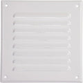 Vent Systems 5 x 5 Inch (Inner) White Vent Cover - Square Metal HVAC Return Air Grille with Mesh Screen - Register Wall Vent Duct Grill - Outdoor, Indoor, Crawlspace Exhaust Ventilation