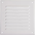 Vent Systems 5 x 5 Inch (Inner) White Vent Cover - Square Metal HVAC Return Air Grille with Mesh Screen - Register Wall Vent Duct Grill - Outdoor, Indoor, Crawlspace Exhaust Ventilation