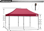 ABCCANOPY Patio Pop Up Canopy Tent 10x20 Commercial-Series(Burgundy)