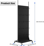 Metal Pegboard Panels - Double Sided Peg Board Shelving with 30 Hooks,63x23x15 in,Portable Peg Board Organizer for DIY, Kitchen Decoration,Mobile Phone Shop/White