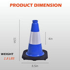 6 Pack 12 Inch Blue Reflective Traffic Cones, Black Base Mini Safety Cones for Event Setup, Reserved Parking, and School Activities (6, Blue, 12 Inch)