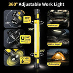 2026 Under Hood Work Light Bar, 3000 Lumen LED Magnetic Rechargeable Work Light with Hooks, 5200mAh Cordless Underhood Light for Mechanic, Car Repair, Garage, Emergency - Yellow