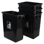 10 Gallon Open Top Trash Can, Compact Recycling Bin, Waste Basket for Under Counter/Kitchen/Office/Bathroom/Workplace/Dormitory, Black (Pack of 4)