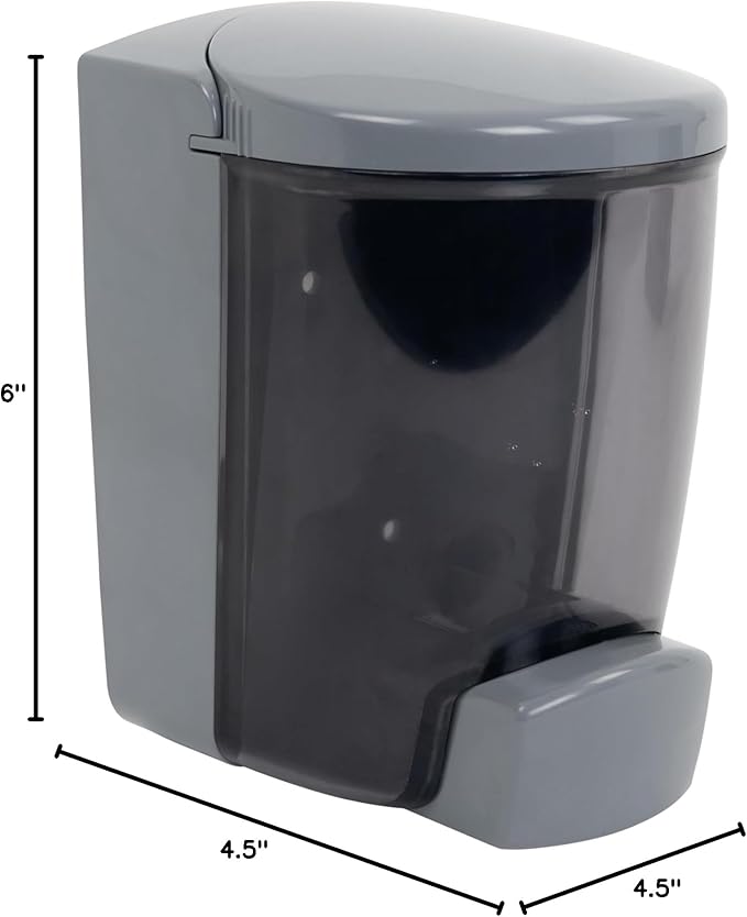 PolyJohn PSD1-1001: Wall-Mounted Liquid Hand Soap & Sanitizer Dispenser - Made in USA, Leakproof, Easy Install, UV Fade Resistant, Durable, Accepts Any Generic soap or Alcohol Based sanitizer
