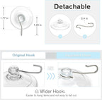 VIS'V Suction Cup Hooks, 1.77 Inch Small Window Suction Cups with Metal Hooks, Removable and Reusable, Clear, 12 Pcs