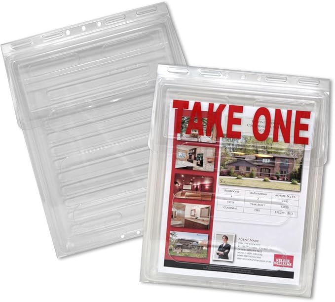 Outdoor Real Estate Brochure Box - Easy to Use Take One Document Holder Can Hold 200, 8.5 x 11 Documents, Flyers & Brochures or Other Outdoor Marketing Needs (2)