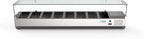 KoolMore SDC-8P-SG Condiment Prep Rail Station with Sneeze Guard, 71 Inch, Silver