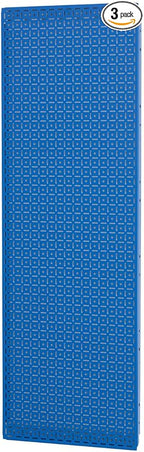 OmniWall Modular Metal Pegboard System, 16x48 inches, Steel Construction, Wall-Mounted Tool Storage (Blue, Vertical)