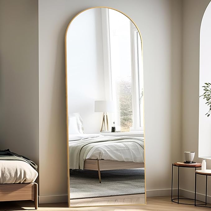 Large 71"x30" Arched Full Length Mirror, Gold Mirrors Full Length Floor Mirror Standing for Bedroom, Living Room, Wall Mounted & Full Body Mirror Hanging or Leaning(Gold)