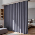Room Divider Blackout Curtains Flexible Sliding Tracks Sets Ceiling Mounted Rod Window Curtain Privacy Separation for Bedroom Living Rooms,1 Panel Grey Drape and Black Track Set-W180xH84 in