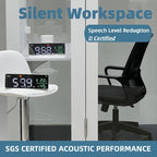 Solo Office Pod, Sound Pod, Mobile Office Pod Booth, SoundProof Booth for Office, Privacy pod, Mobile Roller with Desk, LED Light, Centrifugal Fans and AC USB Ports - White/Smoked Glass
