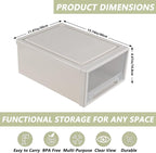 18 Qt. Plastic Desktop Organizer with Clear Drawers, 4-Pack, Stacking Drawers Unit for Closet, Office, Bathroom