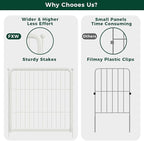 FXW Garden Fence Outdoor for The Yard – 24in(H) x 60.9ft(L) Heavy Duty Metal Animal Barrier for Dog and Rabbit, Decorative Dog Fence, 32 Panels, White