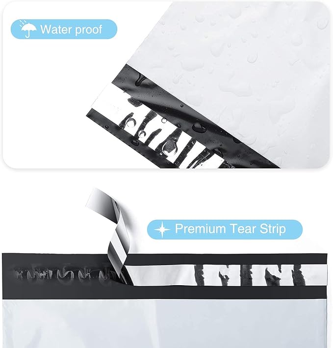 Fuxury 1200 Pcs 24x24" Poly Mailers,Waterproof Mailing Envelopes for Clothing, Strong Adhesive Poly Shipping Postage Bags for Small Business(White)
