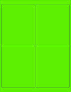 NextDayLabels - 8-1/2 x 11 Neon Color High Light Fluorescent Labels for Laser & Inkjet Printer (Green Fluorescent, 4 x 5-4 Per Page | 400 Labels)