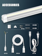 Super Bright 50w 7200lm 5000k V Shape 4ft Led Shop Lights for Workshop 4ft, 4' Linkable 4 Foot Led Shop Lights with Plug in Power Cable On/Off Switch for Garage Basement Warehouse