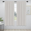Easy-Going Rod Pocket Blackout Curtains for Bedroom, Room Darkening Window Curtains for Living Room, Thermal Insulated Noise Reduction Solid Window Drapes, 2 Panels(42x72 in, Light Linen)